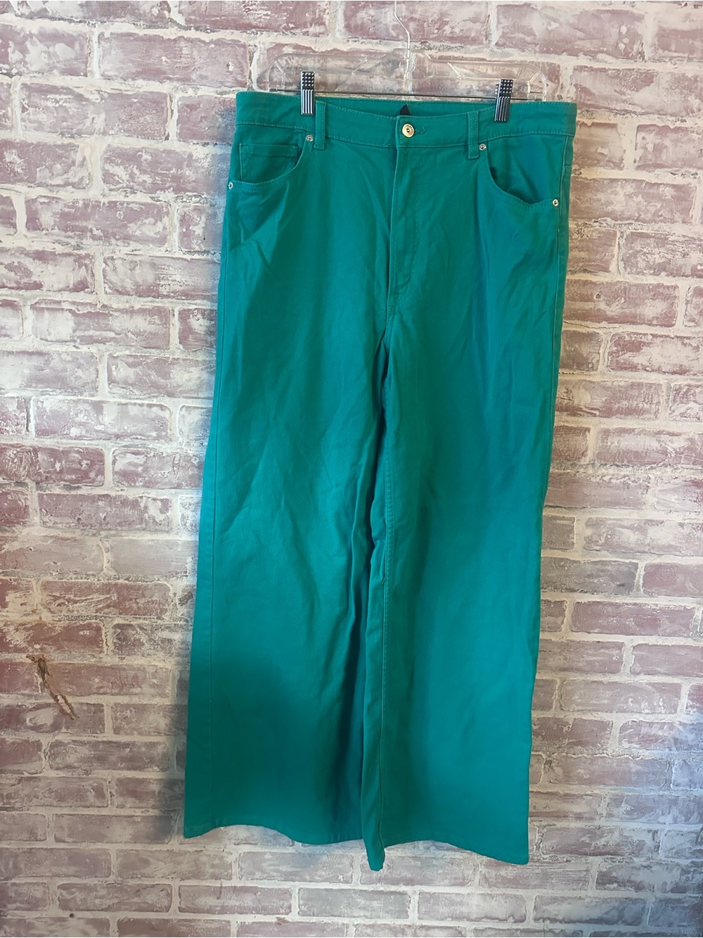 Divided KELLY GREEN Wide-Leg Cotton Pants